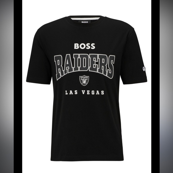 BOSS X NFL Las Vegas Raiders T-Shirts In Black - Picture 3 of 13